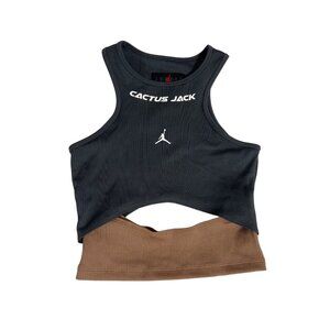 Jordan X Travis Scott Cactus Jack Women's Tank Top Dark Smoke Grey - Size: XS